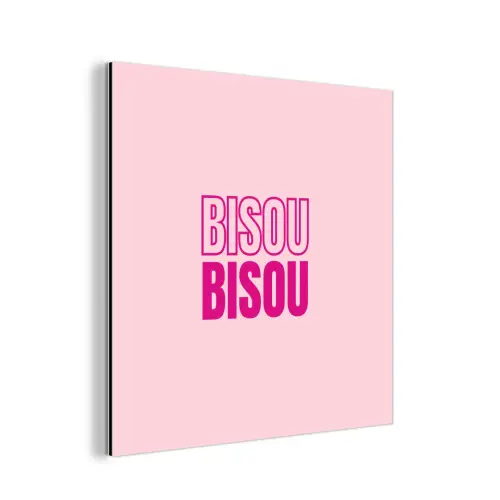 Bisou - Roze - Minimalistisch aluminium wit klein -3d
