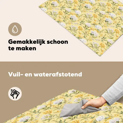 Frans - Citroen - Bloesem  - Wit - Geel Inductie beschemer met haakjes klein 777 -ky-schoon-nl