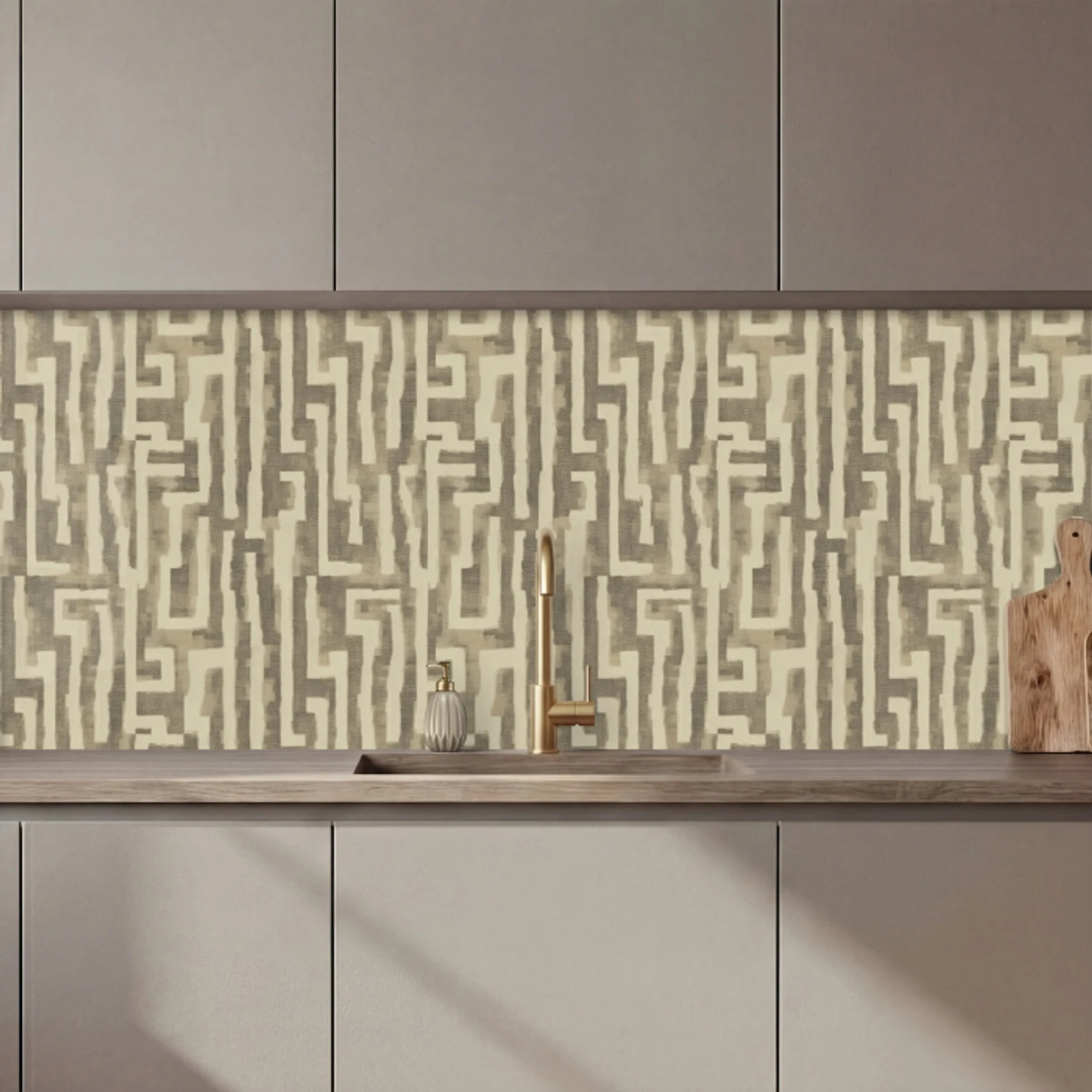 Abstract - Geometrisch - Groen keuken achterwand 2 middel 871 zz_3dshopping