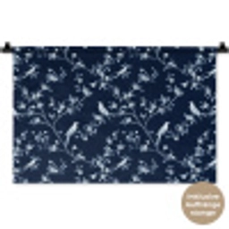 Grafisch - Bloesemtak - Blauw Wandkleed katoen klein 269 -t3d_DE