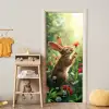 Konijn - Dieren - Bloemen - Natuur deurposter klein -sfeer4