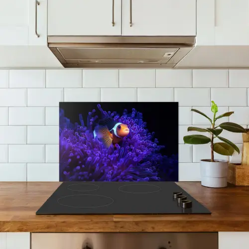 Koraal - Vis - Oranje - Zee keuken achterwand spatscherm klein -sfeer2
