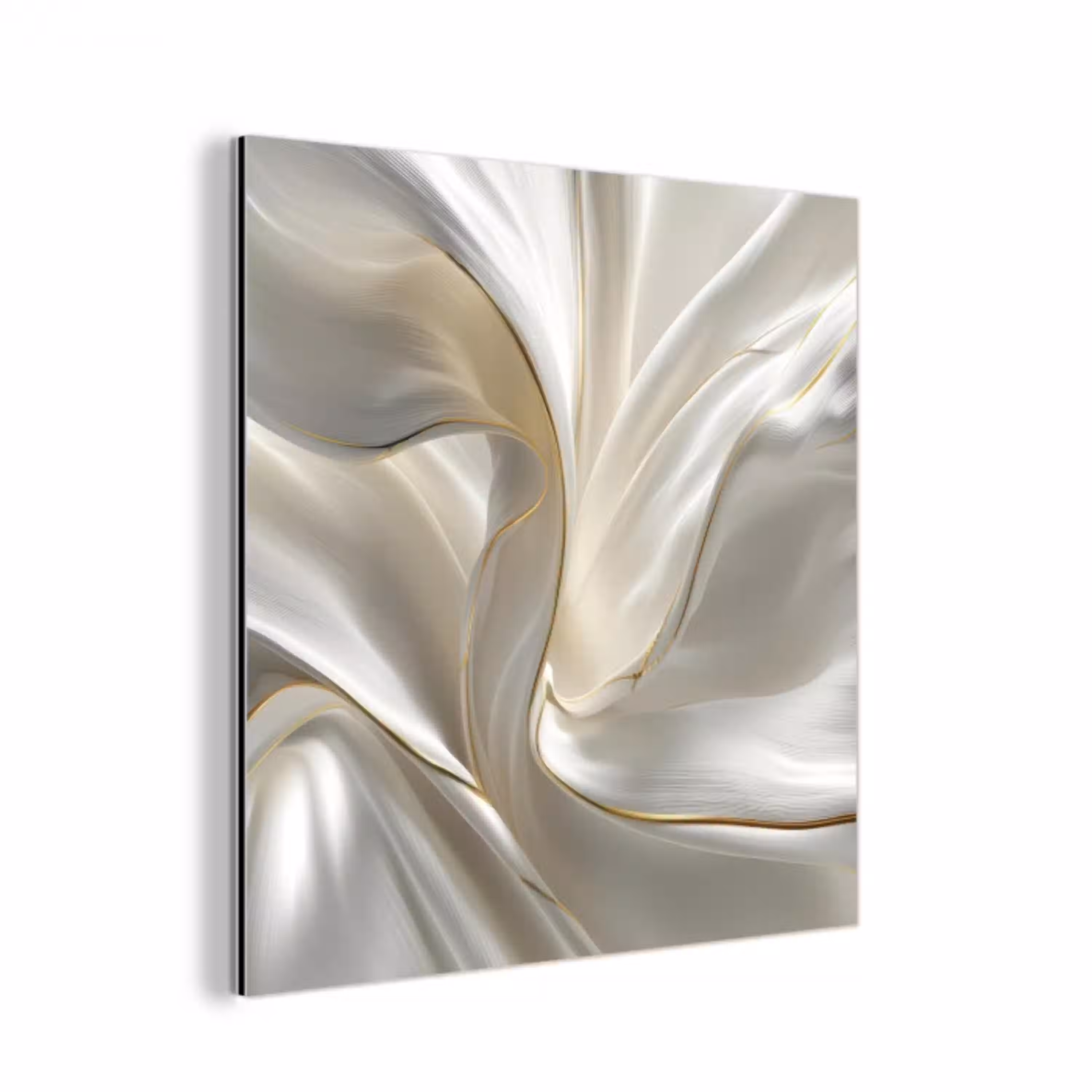 Stof - Plooien - Goud aluminium wit klein -3d