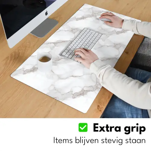 Wit - Marmer - Bruin Muismat XXL klein 681 -sfeer3