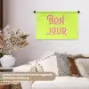 Groen - Roze bonjour - art-deco Wandkleed katoen klein -tsfeer1_DE