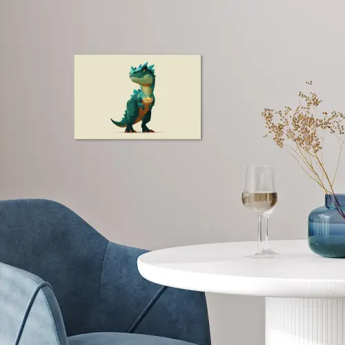 Stekels - Dino - Blauw - Gespierd poster papier klein -sfeer3