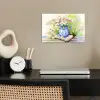 Vaas - Delftsblauw - Madeliefjes poster papier klein -sfeer1