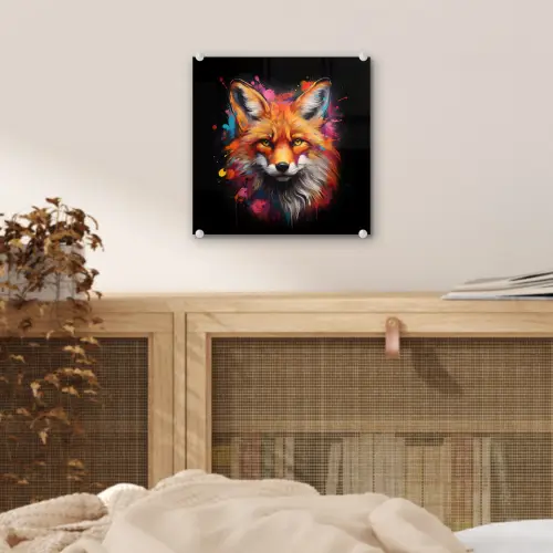 Graffiti - Vos - Zwart - Pop art plexiglas 5mm klein -sfeer4