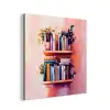 Planken - Boeken - Bladeren aluminium wit klein -3d