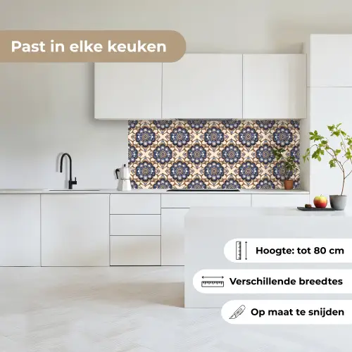 Floraal - Ornament - Blauw keuken achterwand 2 middel 871 -sfeer4_NL