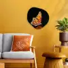 Vlinder - Bloemen - Insect - Portret - Zwart - Oranje Wandcirkel Organisch Forex 3mm klein -sfeer4