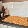 Luipaard - Gezichten - Stippen - Oranje Inductie beschermer vinyl 3mm klein 276 -sfeer3