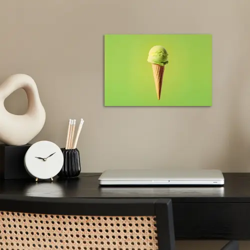 Hoorntje - Schepijs - Groen poster papier klein -sfeer1
