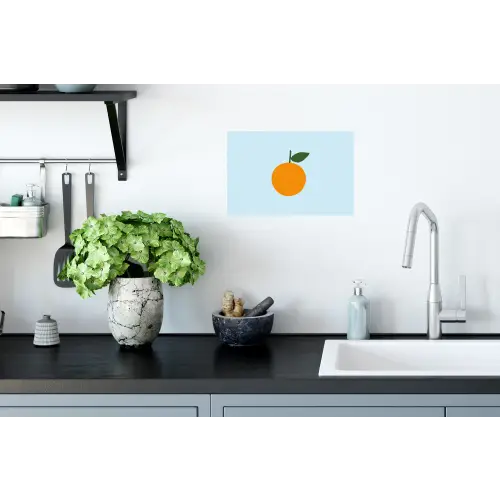 Fruit - Sinaasappel - Oranje Muursticker klein -keuken
