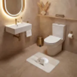 Schelp - Spiraal - Beige WCmat klein -sfeer3