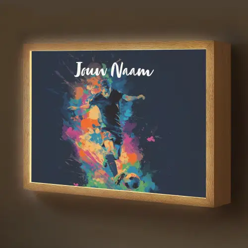 Neon - Voetballer - Kleurrijk Light Box met batterij (Wandlamp kind) middel -z3d_website