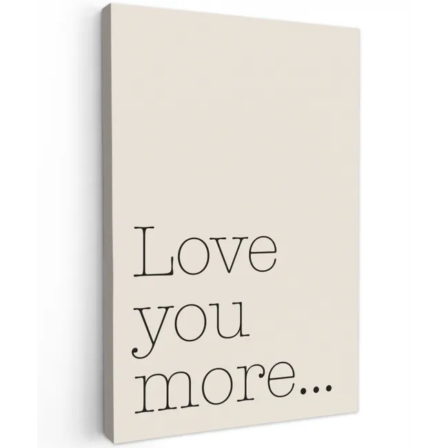 Minimalistisch - Love - Beige Tuinposter op houten frame 2 cm dik klein -3d