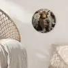 Schotse hooglander - Toilet - Krant - Badkamer Wandcirkel kunststof plaat 5mm dik klein -sfeer5