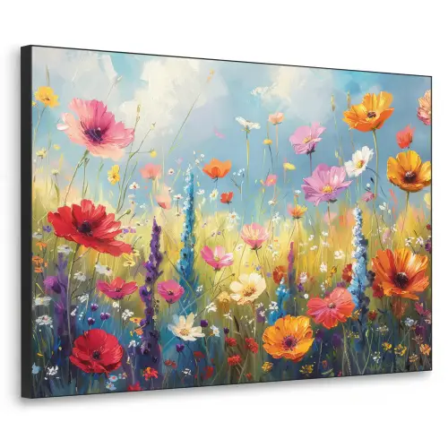 Bloemen - Natuur - Botanisch - Kunst Textielframe zwart klein -3d