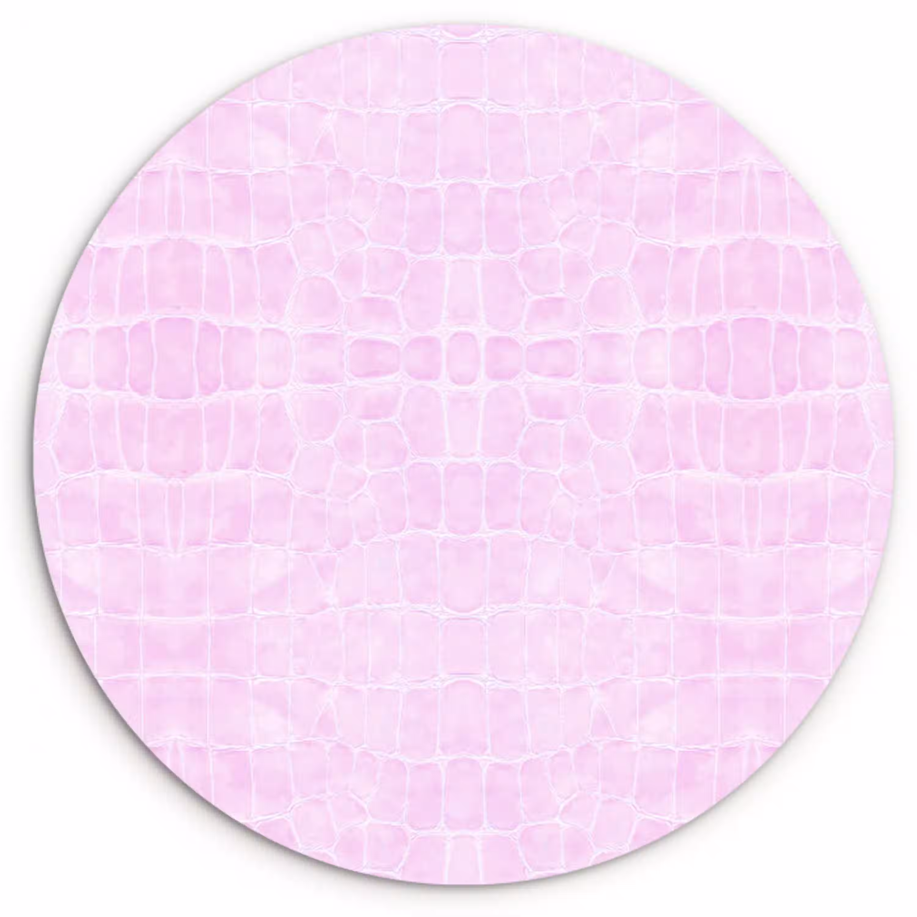 Krokodil - Leer - Roze Wandcirkel plexiglas klein 852 -3d