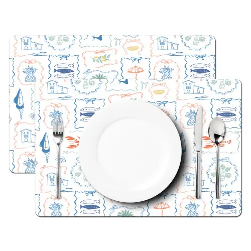 Zee - Sfeer - Strand - Multi Placemat vinyl groot 368 -zzsfeer2_Kitchenyeah-website