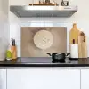 Vogel - Beige - Japandi Inductie beschemer met haakjes klein -sfeer2