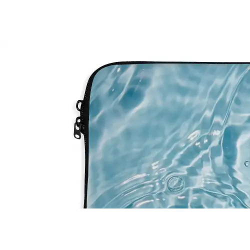 Water - Blauw - bubbels laptophoes neopreen klein -detail