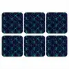 Gaming - Ruitvormen - Abstract - Neon - Paars onderzetter kurk middel -3d