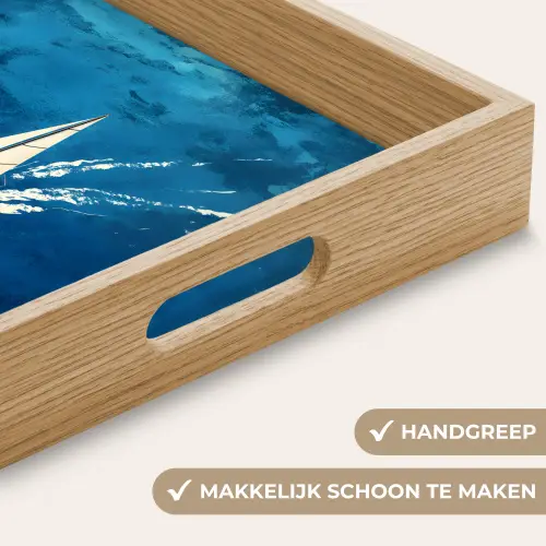 Zeilboot - Water - Abstract - Schaduw Dienblad Rechthoek middel -USP_HandgreepNL