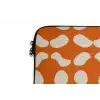 Oranje - Organische vormen - Wit laptophoes neopreen klein 279 -detail