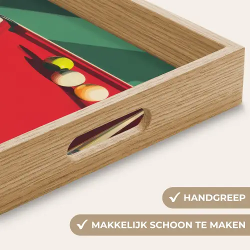 Biljarttafel - Ballen - Rood - Schaduw Dienblad Rechthoek middel -USP_HandgreepNL