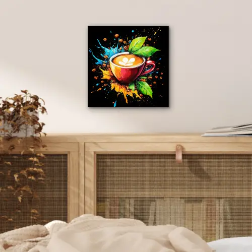 Koffie - Graffiti - Drinken - Abstract aluminium wit klein -sfeer3