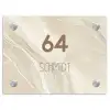 Beige marmer - Modern Naambord Rechthoek middel -3d