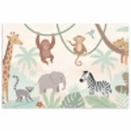 Jungle - Dieren - Groen poster papier klein -3d