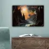 Gebergte - Rafijn - Rivier - Planeten canvas 2cm klein -sfeer4