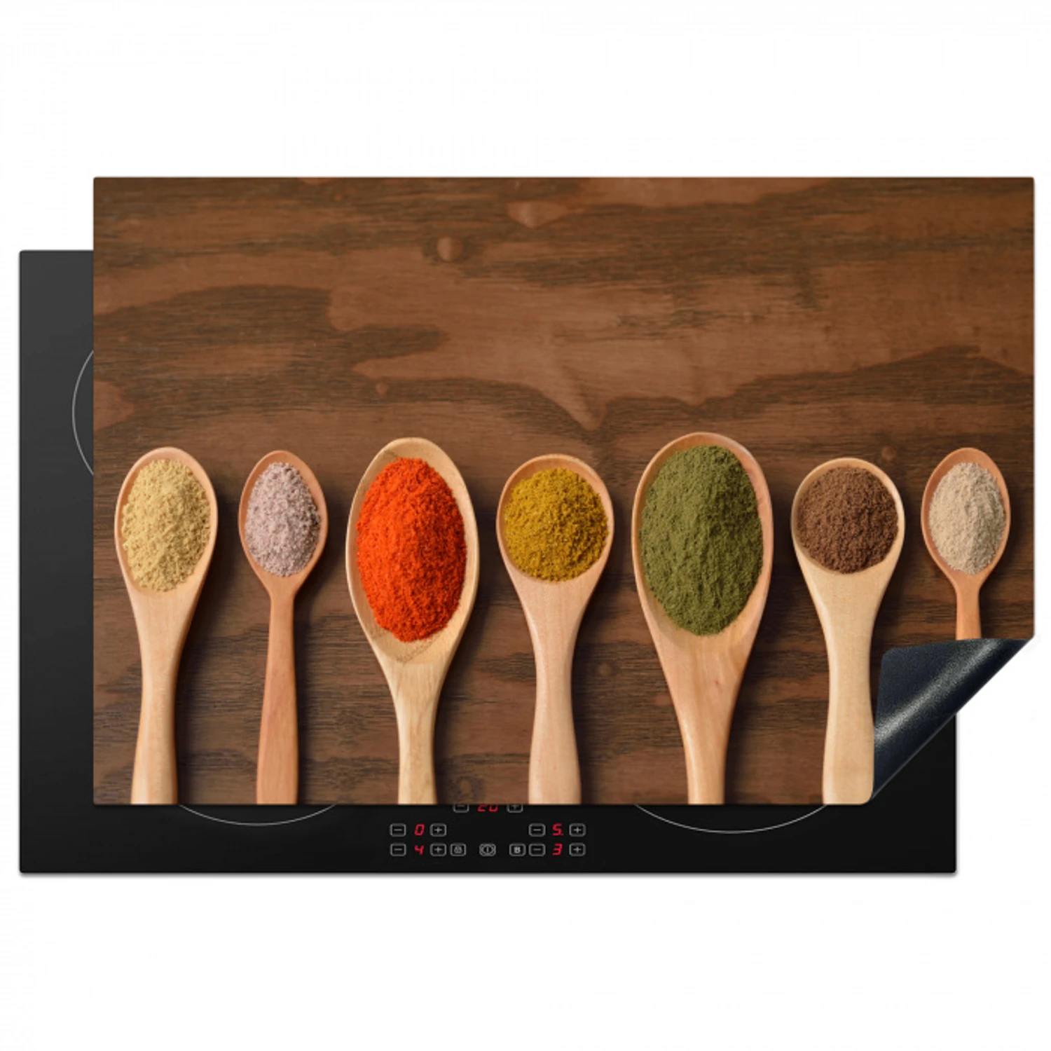 Pollepel - Kruiden - Eten - Specerijen - Tafel Inductie beschermer vinyl 3mm klein -3d