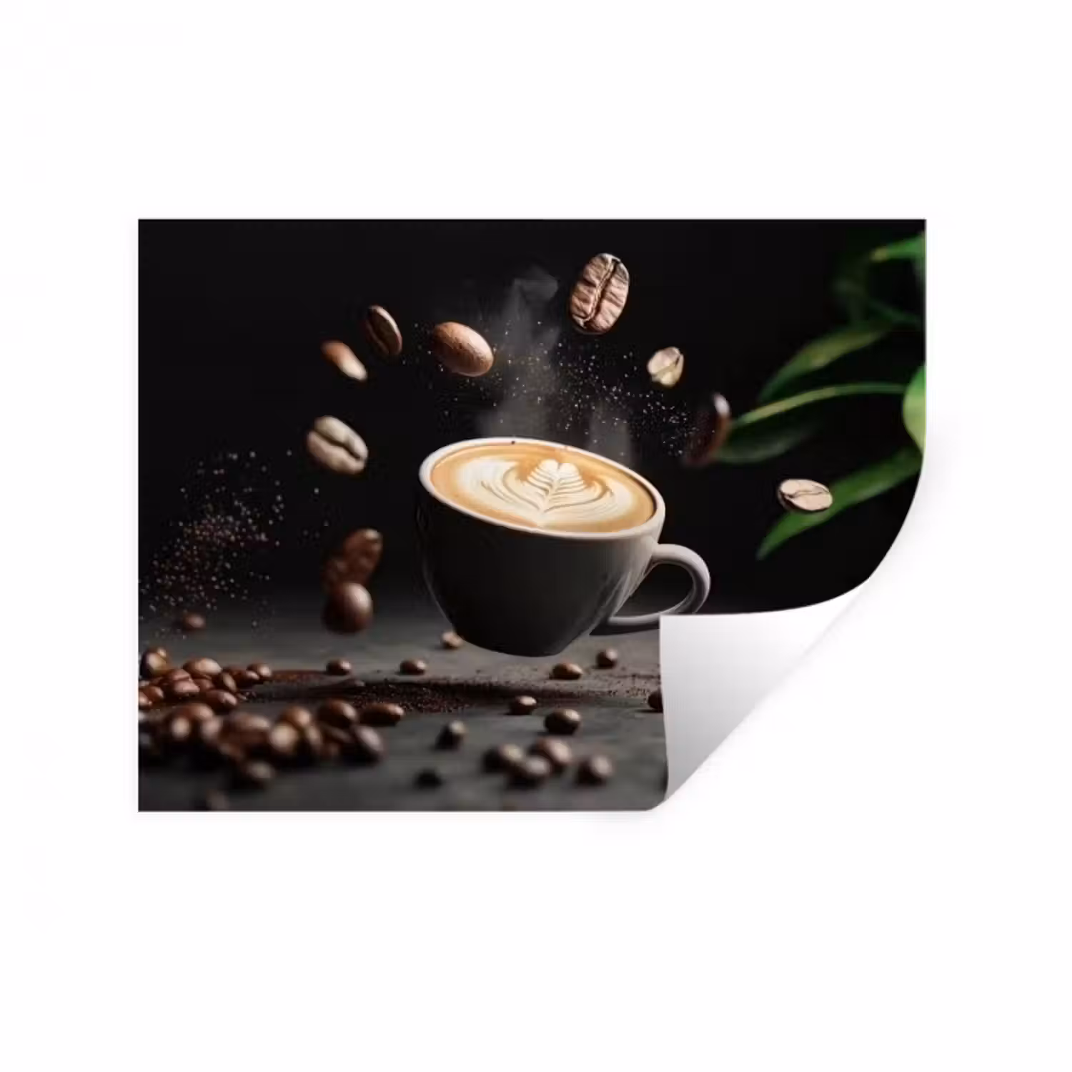 Wandtattoo – Cappuccino - Tasse - Bohnen - Braun