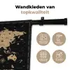 Wereldkaart - Beige - Zwart Wandkleed katoen klein -sfeer2