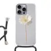 Bloem - Minimalistisch -Wit Hoesje iPhone 16 Pro Max met koord klein -3d