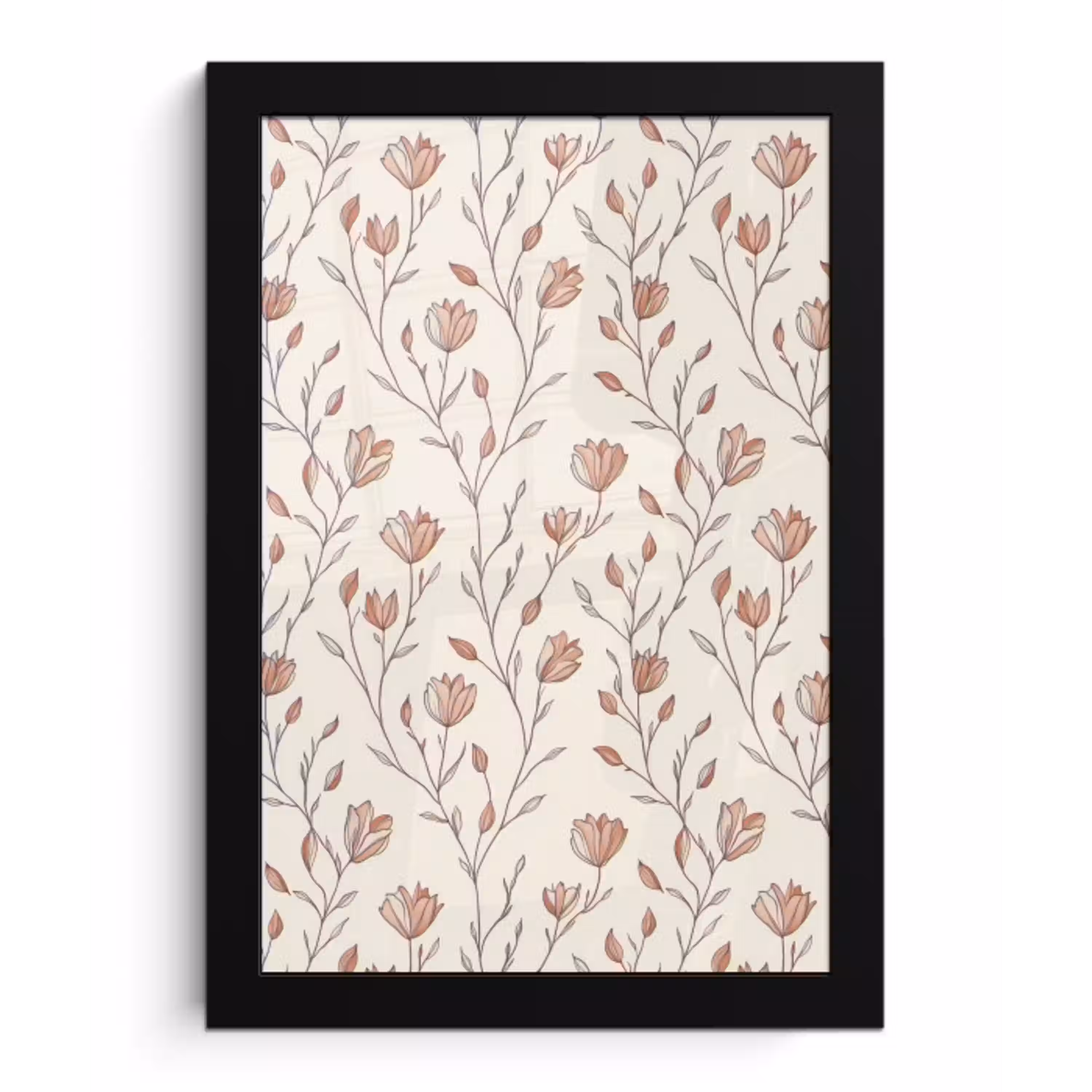Patroon - Klassiek - Roze fotolijst zwart zonder passe partout klein 224 -3d