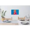 Muis - Kimono - Bloemen - Blauw Muursticker klein -eettafel