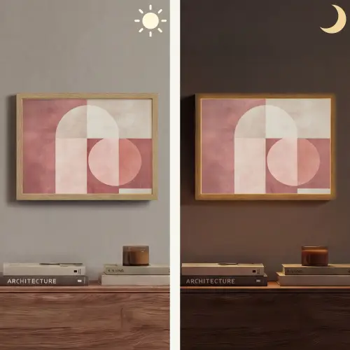 Figuren - Abstract - Roze Light Box met batterij (Wandlamp) middel -sfeer3