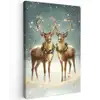 Kerstmagie - Winterwoud - Rendier Tuinposter op houten frame 2 cm dik klein -3d