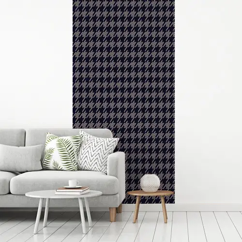 Plaid - Patroon - Ruit - Blauw fotobehang vinyl groot 64 -woonkamer