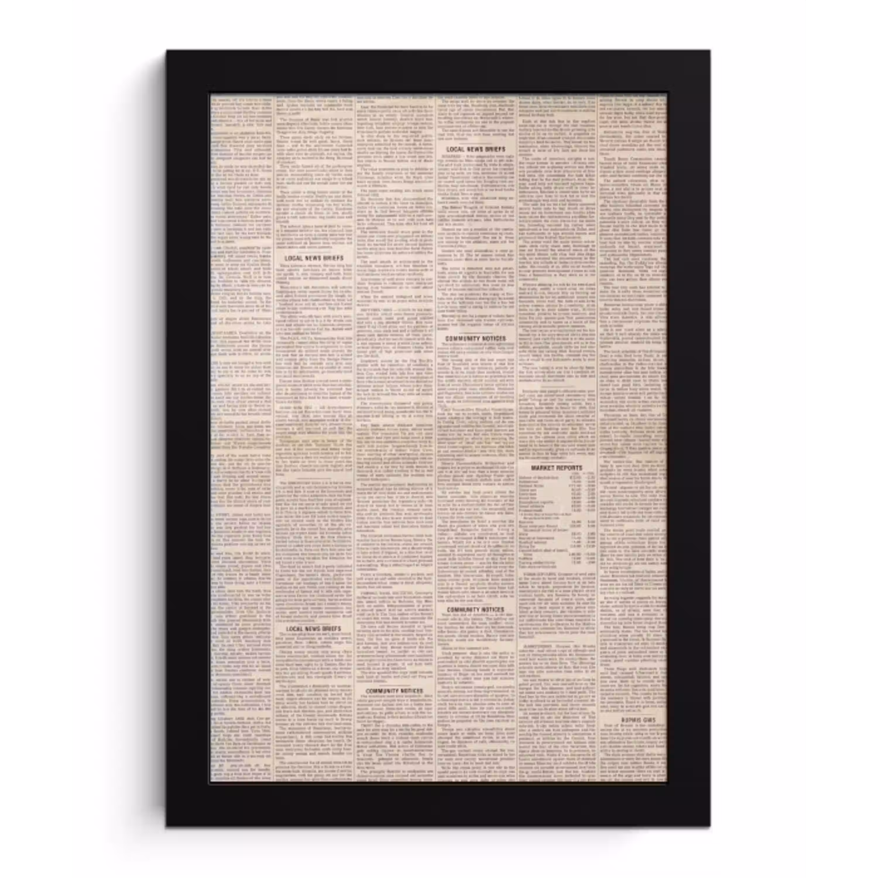 Krant - Nieuws - Historisch - Vintage - Beige fotolijst zwart zonder passe partout klein -3d