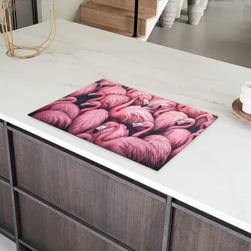 Flamingo - Roze - Dieren Inductie beschermer vinyl 3mm klein -sfeer8