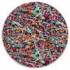 Spat - Abstract - Waterverf - Multi Wandcirkel kunststof plaat 5mm dik klein 188 -3d