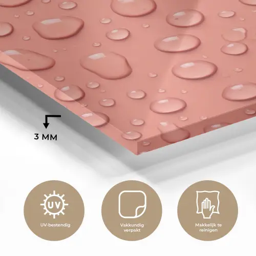 Water - Druppels - Roze plexiglas 5mm klein -sfeer2