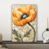 Klaprozen - Oranje - Mozaïek - Bladeren canvas 2cm klein -sfeer6