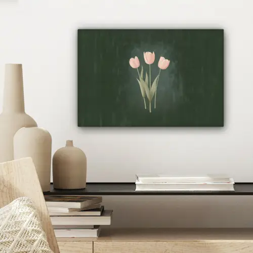 Tulpen - Liefde - Donkergroen canvas 2cm klein -sfeer6
